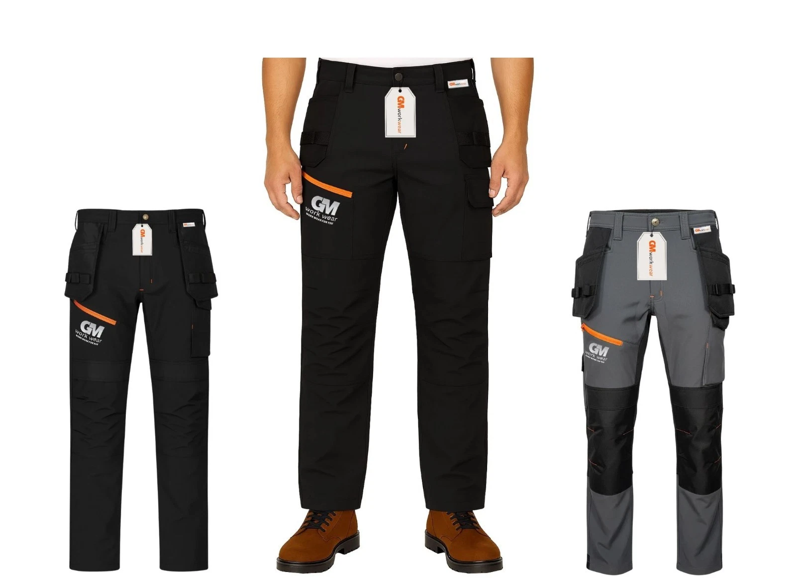 Hi Vis Softshell Trousers Mens Waterproof Fleece Lined CORDURA Knees Workwear UK