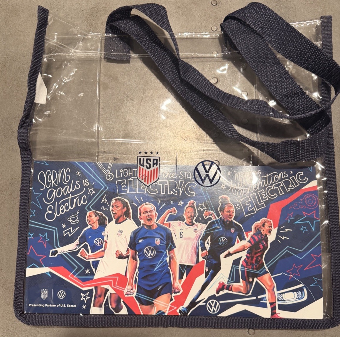 U.S. Soccer Official Team  LogoStadium Bag Translucent Clear USA WORLD CUP