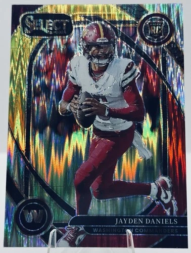 2024 Panini Select Club Level Jayden Daniels #217 Red & Yellow Shock Prizm (RC)