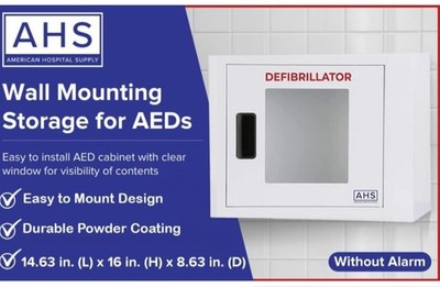 American Hospital AED Cabinet, Large, AED Defibrillator Wall Mounted Storage Box