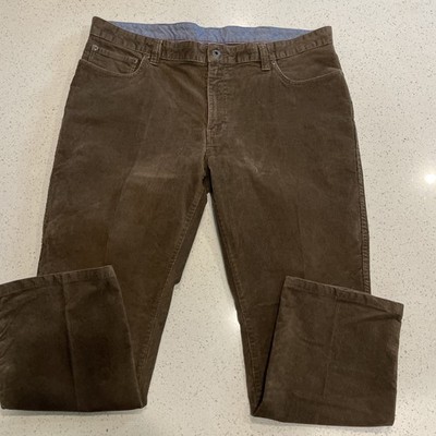 LL Bean Corduroy Straight Fit Pants Mens 40/29 Stretch Preppy Brown 502837