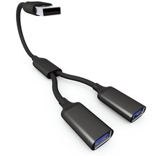 USB Splitter Cable 1 IN 2 OUT 1FT,USB 2.0 Male to Dual Female Extension Cord,...