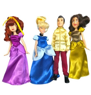 Rare Error Disney Princess Cinderella Mini 6'' Doll Set Charming & 2 Stepsisters