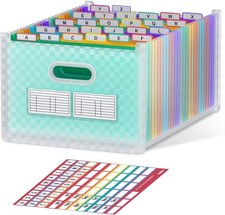 ThinkTex 26-Pocket Accordion File Organizer, Upright & Open Top, A–Z Colorful