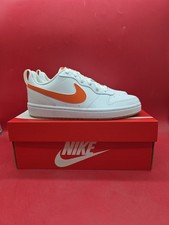 Nike Court Borough Low 2 Size 6 Youth White/Orange Summit White Sail