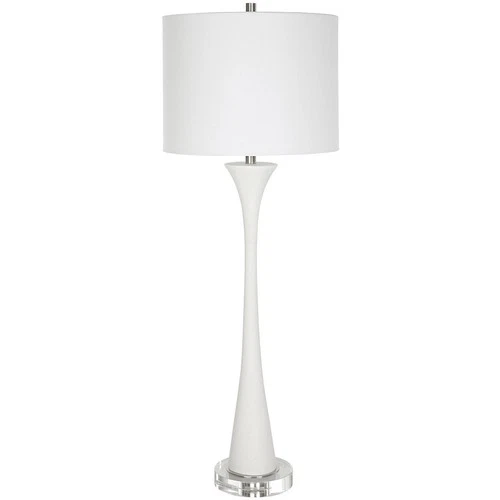 Uttermost 30040 Fountain Table Lamp Granulated White Marble and Crystal - Picture 3 of 6