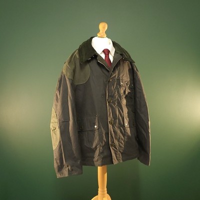 Barbour x Tokihito Mori Wachsjacke Herren 2XL grün Utility Outdoor Snap Inside Zip
