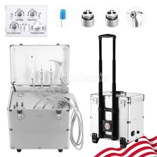 Portable Dental Mobile Delivery Unit Air Compressor 3 Way Syringe Suction 4Hole
