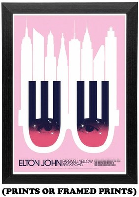 Elton John Farewell Yellow Brick Road Tour A5 A4 A3 Druck / Gerahmtes Poster #949