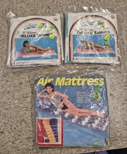 Lot VTG NOS Swimming Pool Inflatable Air Mattress/Deluxe Tanner Wet Set Intex