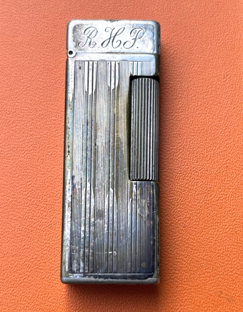 dunhill LONDON VINTAGE ITALY製 シルクアスコットタイ Vintage Dunhill Rollalite Pocket Gas Lighter Switzerland