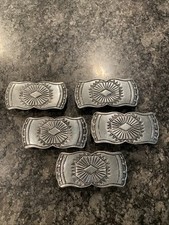 Lot Of 5 Metal Conches For Belt, Bags Or Crafts