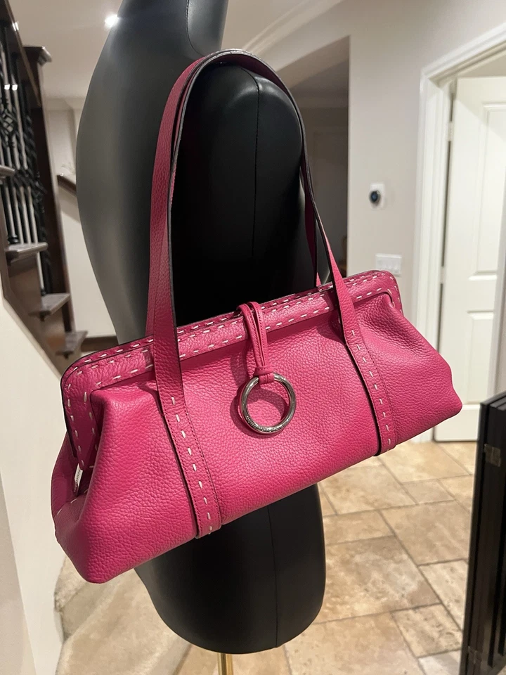 Max Azaria BCBG наплечная сумка розовый кожаный молнии застежки - отличном состоянии! - Изображение 2 из 4