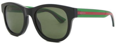 Gucci GG0003SN 002 Square Sunglasses Gradient Black Green/Red Signature Accents Gucci Men main image 2