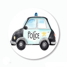 Adorable Police Car Scrapbook Stickers Envelope Seals Labels Policeman Favors