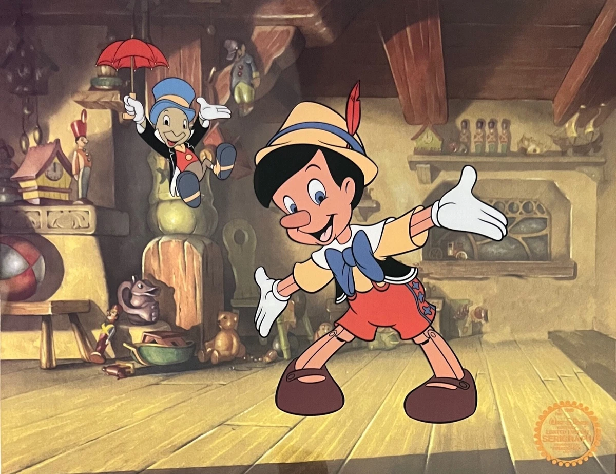 ピノキオ セル画 オリー・ジョンストン サイン入り Pinocchio Disney