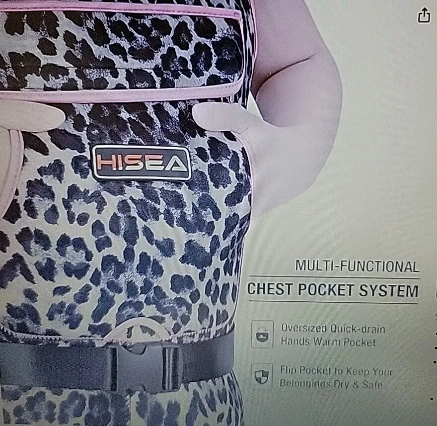 HISEA Women Neoprene Chest Waders 400G Insulated Bootfoot Fish Hunt LEOPARD NEW - Image 3 of 4