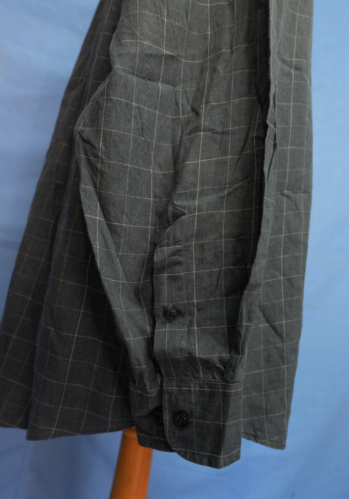 Faconnable Button Down Dark Gray Plaid Cotton Men… - image 7