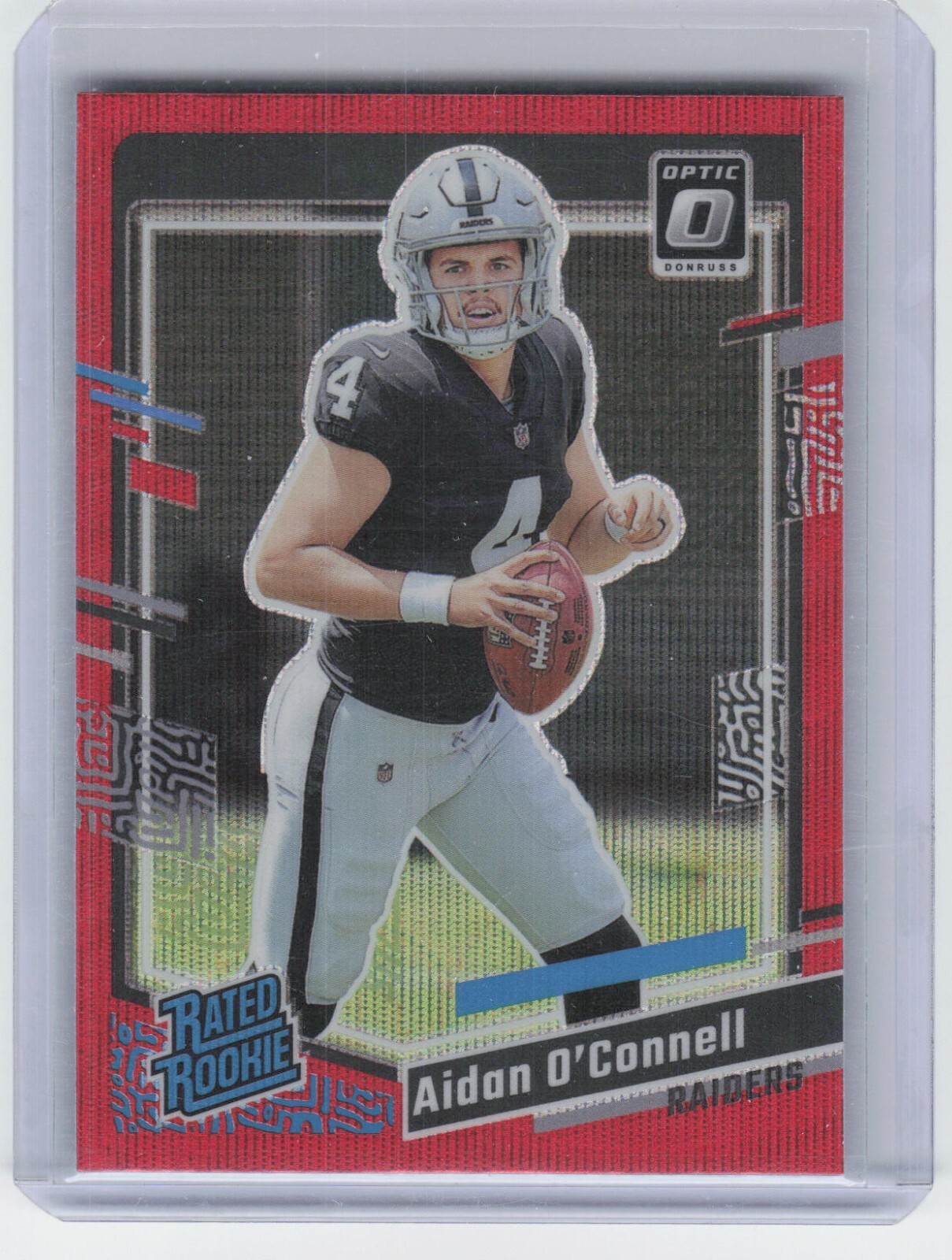 2023 Panini Donruss Optic Preview Aidan O'Connell #360 Rated Rookie Red Wave