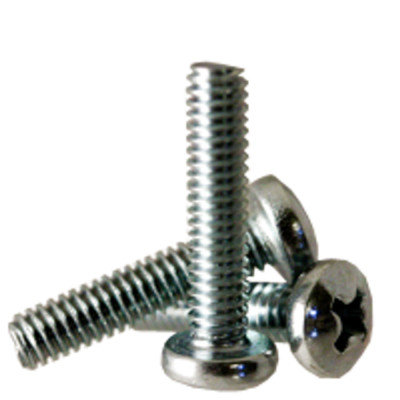 M8-1.25 x 45 mm FT Machine Screw Pan Head Philips DIN 7985A Zinc Cr+3, 10 Pack
