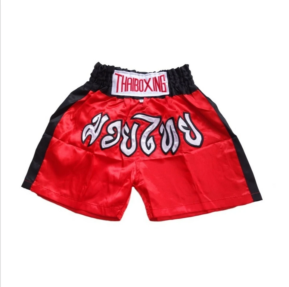 Kids Muay Thai Fight Boxing Shorts Grappling Martial Arts Gear Satin Fabric - Image 4 of 4