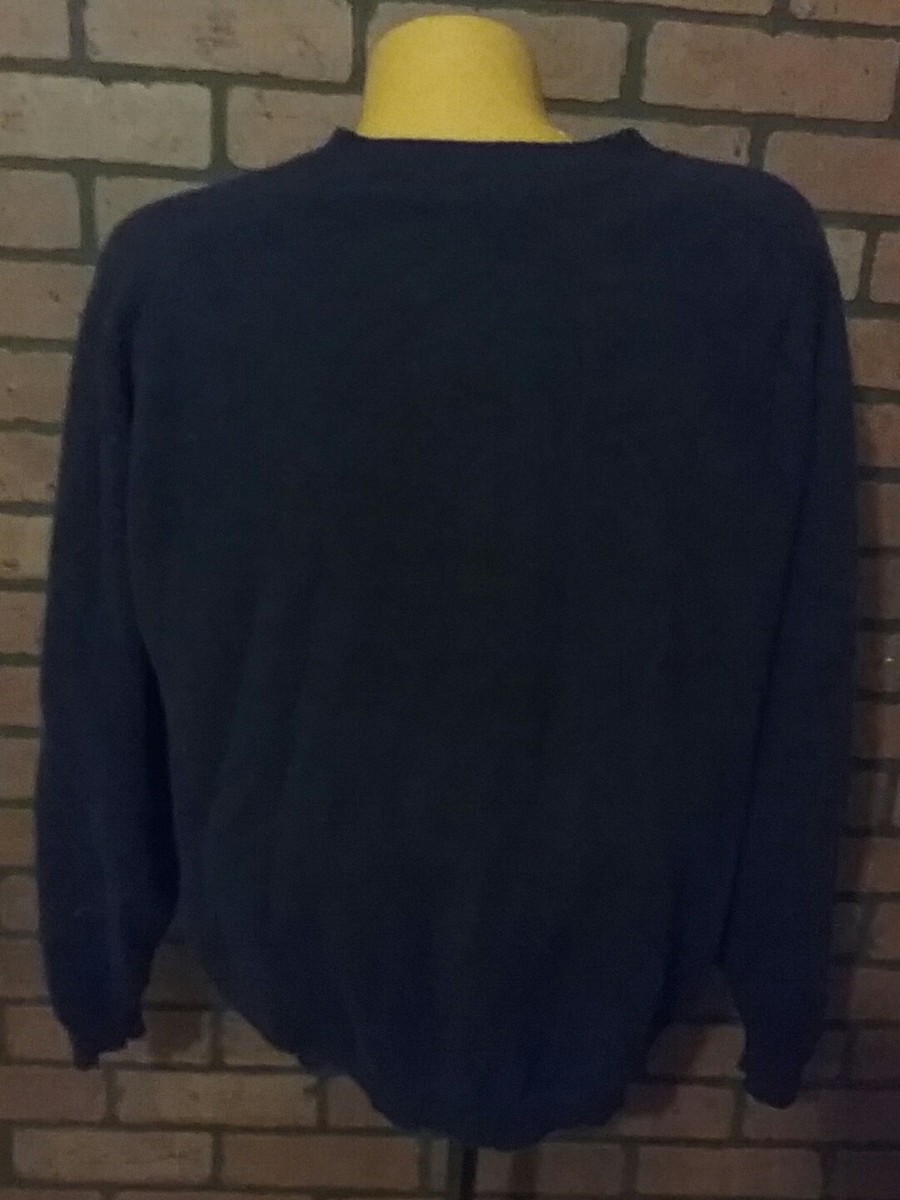 Lands End 100% Lambswool Sweater MADE IN SCOTLAND V-Neck