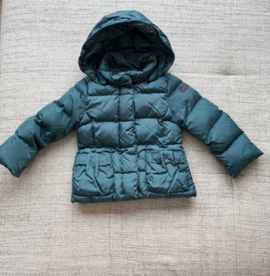il Gufo Girls down and feather puffer jacket with hood 2years green