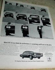 1967 67 AMC American Motors Rambler Rebel SST large-mag car ad - Tom McCahill