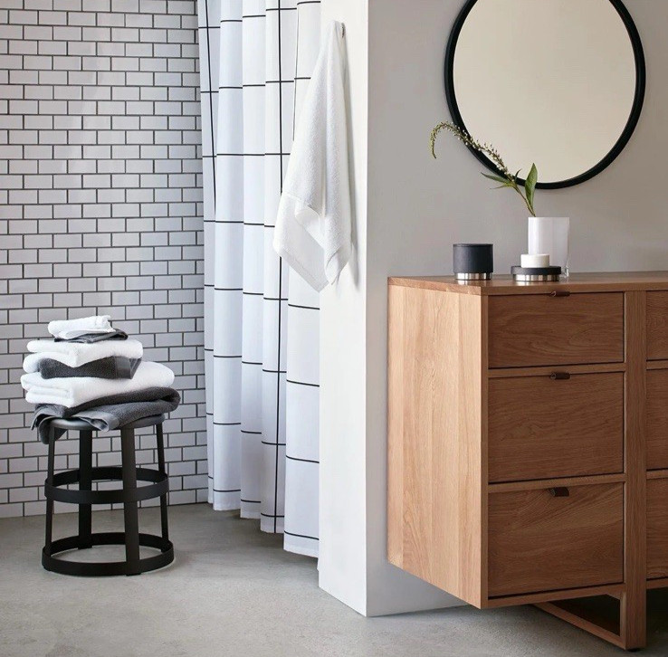 Blomus Ara Modern Round Black Lidded Nonslip Bathroom Storage Container Canister