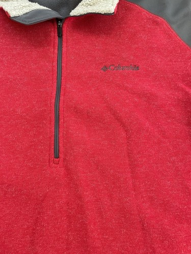 Columbia Men’s X-Large Red Grey LS Omni-Shield Fleece Quarter Zip Pullover - Picture 5 of 14