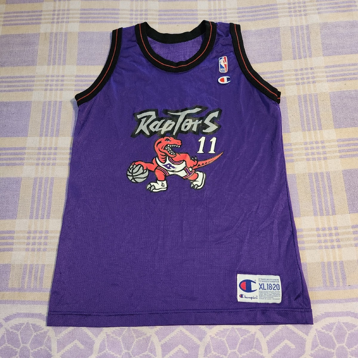 Champion Isiah Thomas Toronto Raptors Purple Dino NBA Jersey