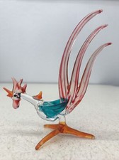 NEW Vintage Murano Style Art Glass Rooster Chicken Bird Original 4  handmade