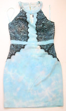 Guess Blue Black Dress Eight 8 Sleeveless Poly Spandex Lined Womens Womans WS59