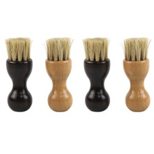 4PCS Wooden Shoes Brush Multi-function Shoes Brush Shoes Cleaner Black Khaki