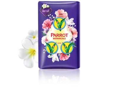 Original Thai Parrot Botanicals Fragrance Soap Purple Frangipani 55g.Bar