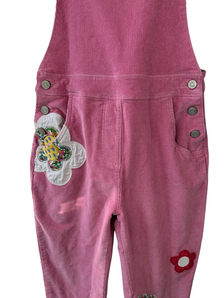 Mono de pana rosa Boden parches de flores bordados niño adolescente talla 13-14 años Foto 4 de 4