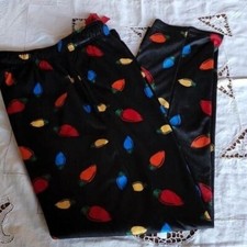 Varsity Holiday Graphic Black Fleece Sz L Sleepwear Pants