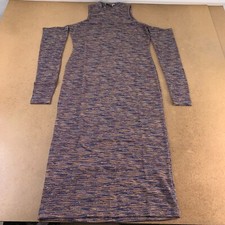 ASOS Curve Women's Size 12 Multi Space Dye Knit Cold Shoulder Midi Dress New