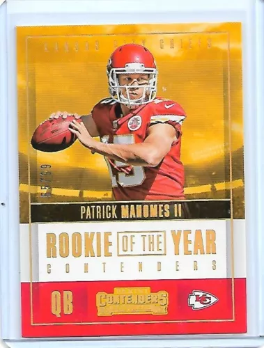 🔥 2017 PANINI ROY CONTENDERS PATRICK MAHOMES II GOLD ry3 55/99 raw mint rc