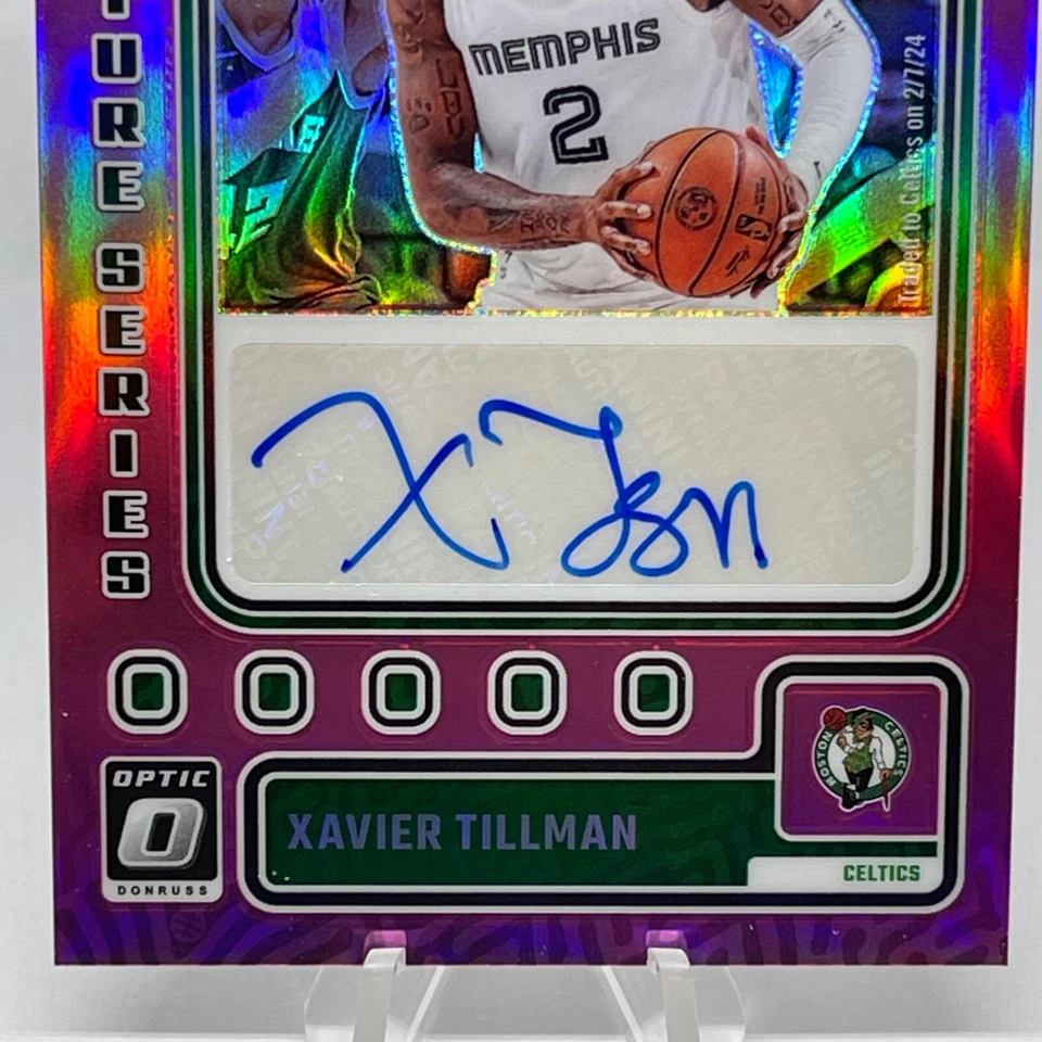 2023-24 PANINI DONRUSS OPTIC XAVIER TILLMAN PINK PRIZM AUTOGRAPH #’D /25 CELTICS - Image 2 of 4