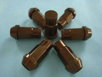 16 Tuner WHEELS RIMS LUG NUTS 12X1.25 M12 1.25 CLOSED END Brown 19 HEX