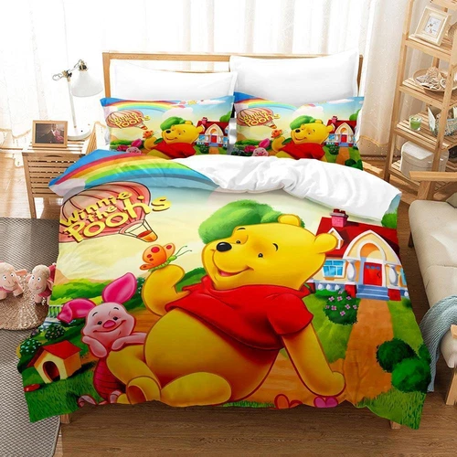Winnie Pooh Set di Biancheria da Letto 2 Pezzi 3 Pezzi Trapuntino Copripiumino Singolo Matrimoniale King Size UK - - Foto 5 di 17