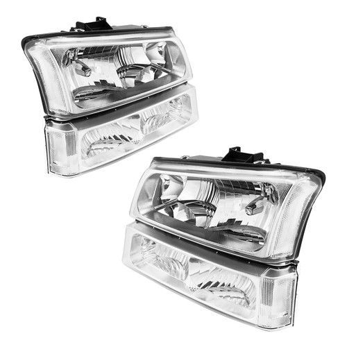 Front Pair Headlight Assemblies For Chevy Silverado 1500 2003-06; Avalanche 1500 - Imagen 5 de 12
