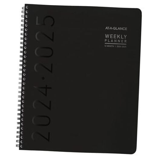 Planner 2024-2025 Academic, Weekly & Monthly, 8 Black 2024-2025 New Edition