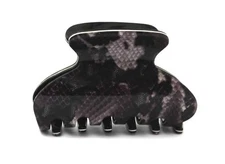NEW French Hair Claws 3 Inch Gray Python Lace Pattern Tortoise Shell Clips M36