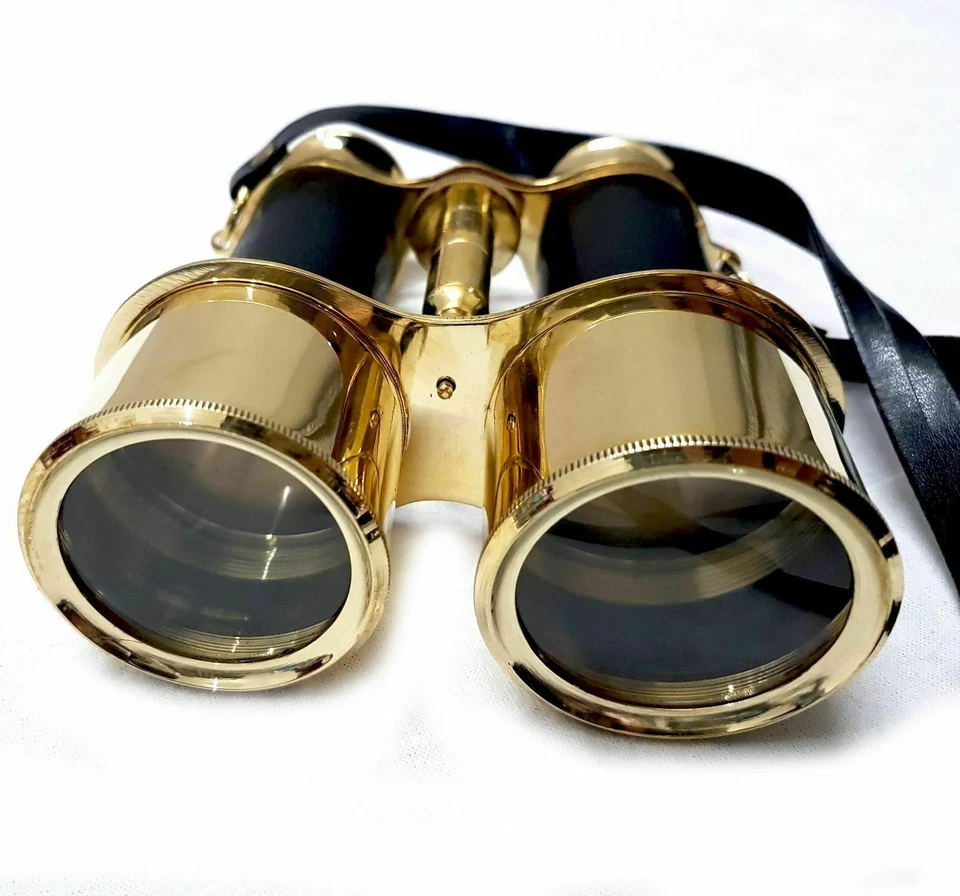 Nautical Marine Brass Leather Ship Pirates Binocular With Leather Case Gift - Image 4 of 4