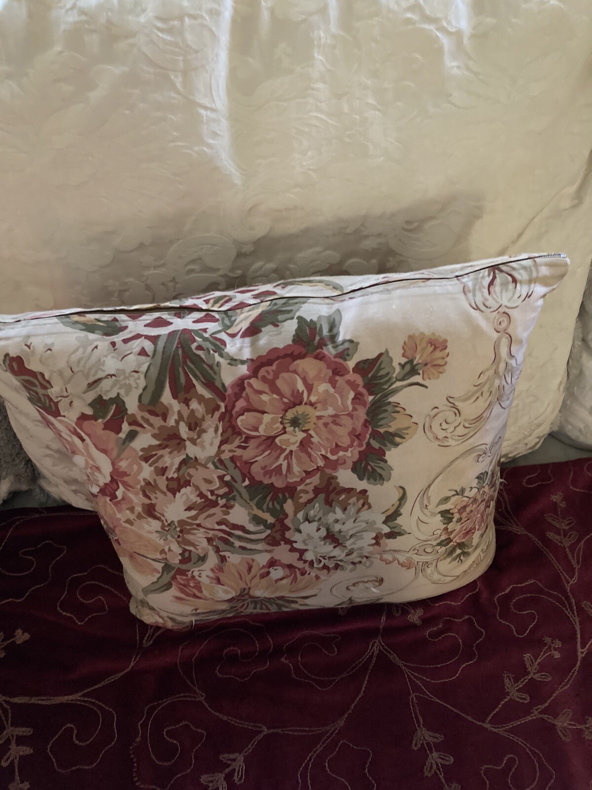 Ralph Lauren Guinevere Throw Pillow Square Zip Feather Insert Zip 14