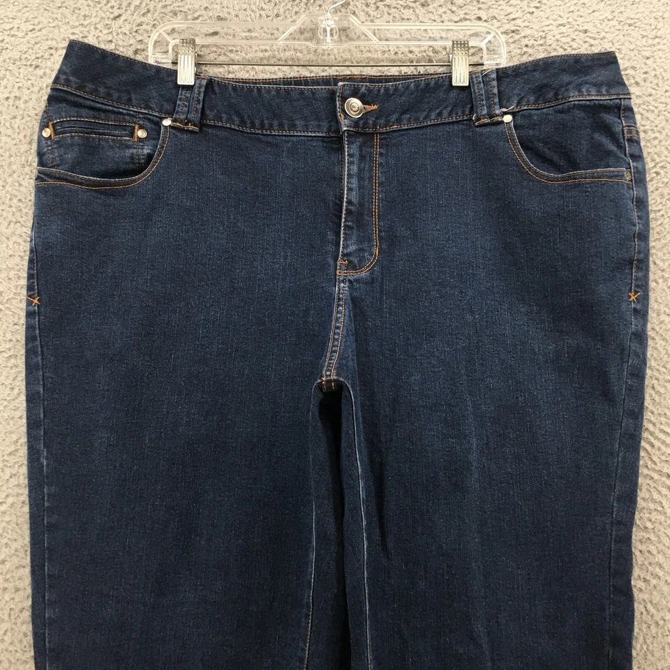 Lane Bryant Slim Bootcut Jeans Womens 24 Average (actual 44x32) Blue Denim Zip - Image 2 of 4