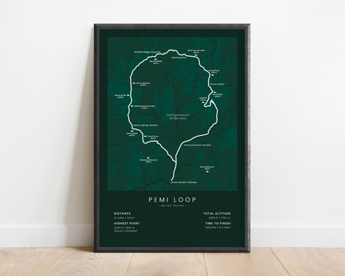 Pemi Loop Print | Pemigewasset Loop Hike Poster | White Mountains Trekking Gift - Picture 4 of 8