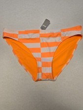 NWT American Eagle Aerie Real Good Orange/White Checkered Bikini Bottoms